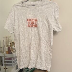 Gray T-Shirt with Red Graphic